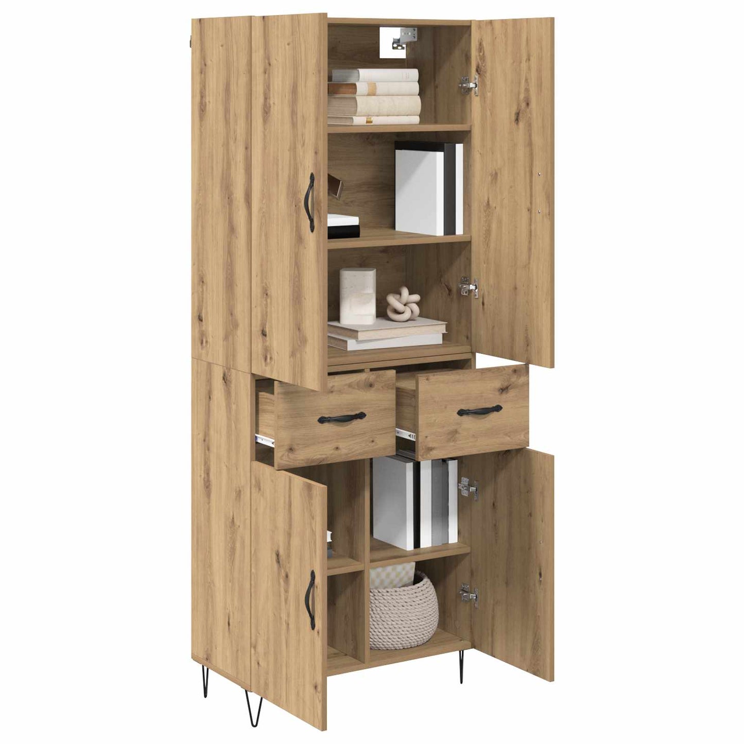 Highboard 2 pcs Artisan Egetræ 69,5 x 34 x 180 cm
