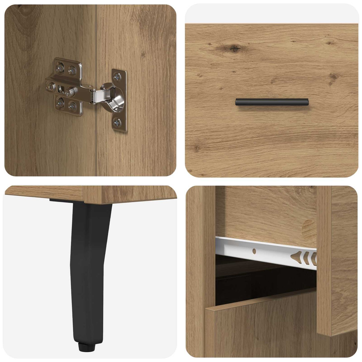 Highboard 2 stk. Artisan Egetræ 69,5 x 34 x 180 cm