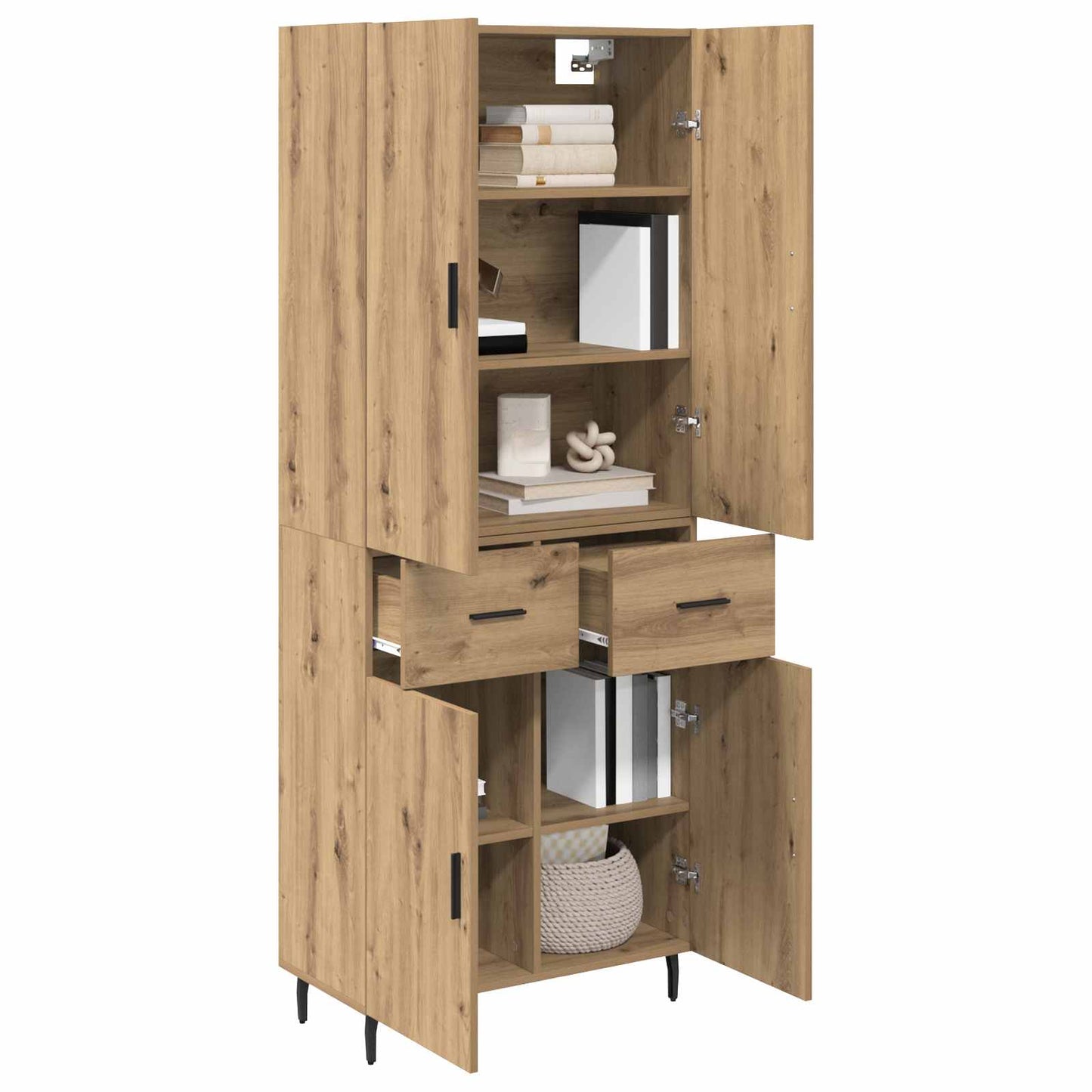 Highboard 2 stk. Artisan Egetræ 69,5 x 34 x 180 cm
