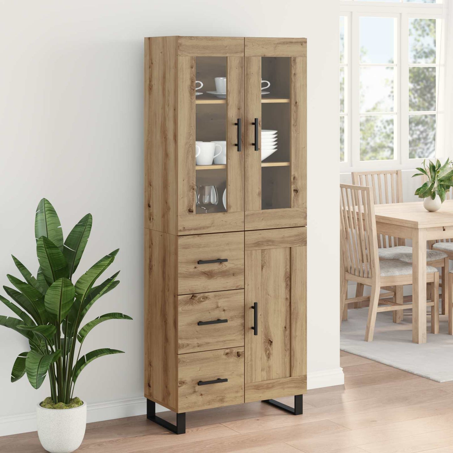 Highboard 2 pcs Artisan Egetræ 69,5 x 34 x 180 cm