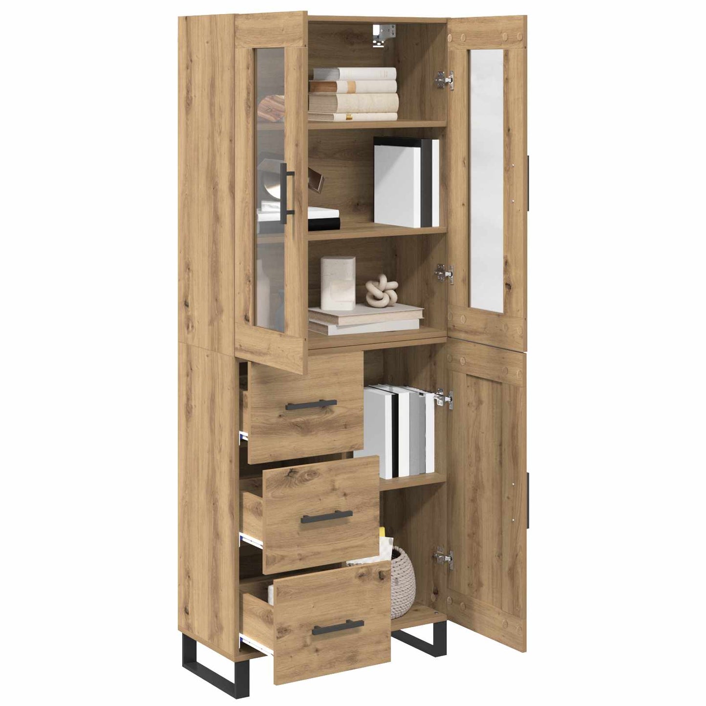 Highboard 2 pcs Artisan Egetræ 69,5 x 34 x 180 cm