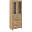 Highboard Artisan Egetræ 69,5 x 34 x 180 cm Ingeniørtræ og glas