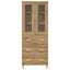 Highboard Artisan Egetræ 69,5 x 34 x 180 cm Ingeniørtræ og glas