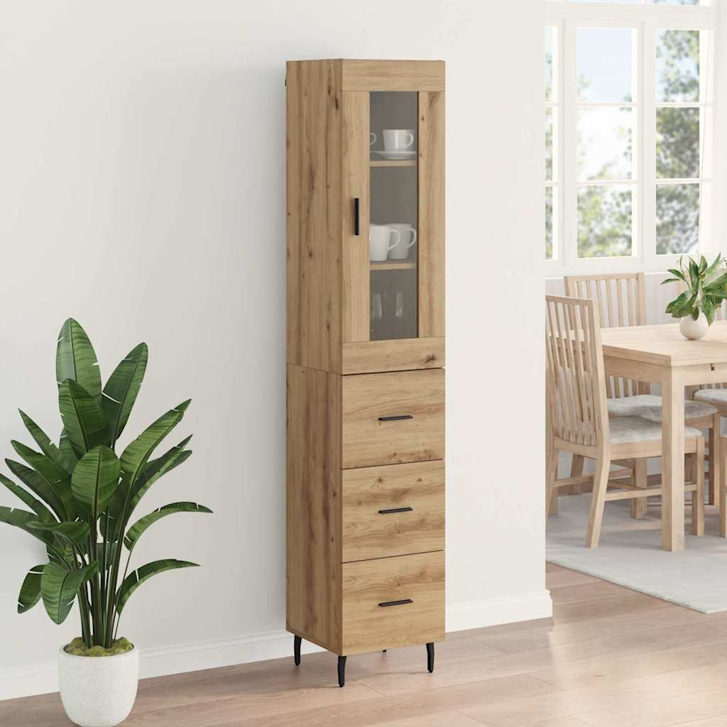 Highboard Artisan Egetræ 34,5 x 34 x 180 cm Konstrueret træ