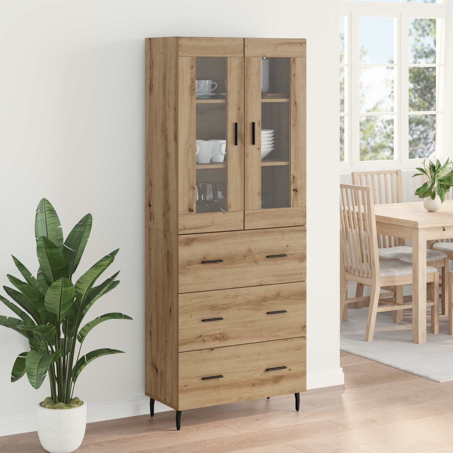 Highboard 2 pcs Artisan Egetræ 69,5 x 34 x 180 cm
