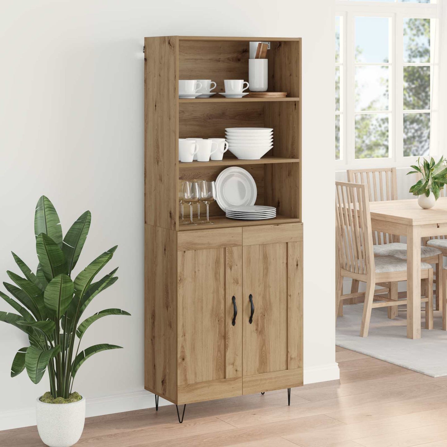 Highboard 2 pcs Artisan Egetræ 69,5 x 34 x 180 cm