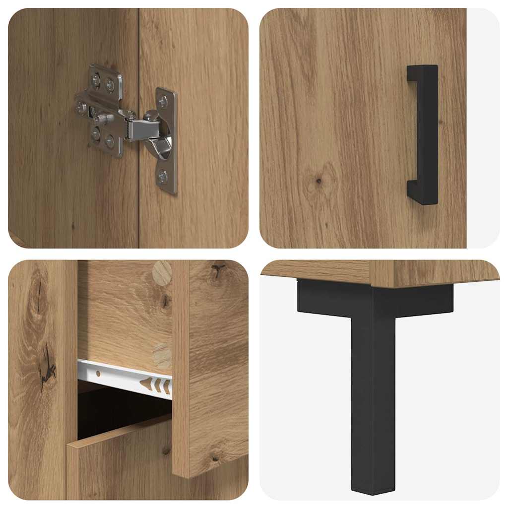 Highboard Artisan Egetræ 69,5 x 34 x 180 cm Konstrueret træ