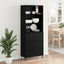 Highboard Sort eg 69,5 x 34 x 180 cm Ingeniørtræ og glas