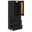 Highboard med skuffe 2 pcs Sort eg Konstrueret træ