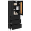 Highboard med skuffe 2 pcs Sort eg Konstrueret træ