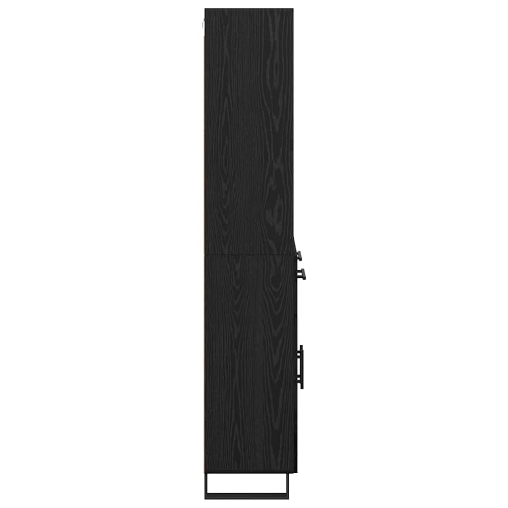 Highboard 2 pcs Sort eg 69,5 x 34 x 180 cm Konstrueret træ