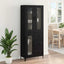 Highboard med skuffe Sort eg 69,5 x 34 x 180 cm Konstrueret træ