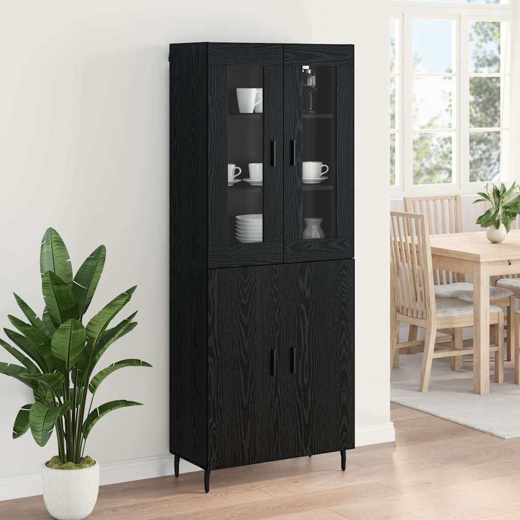 Highboard 2 pcs Sort eg Konstrueret træ