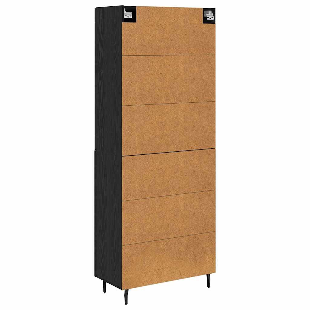 Highboard 2 pcs Sort eg Konstrueret træ