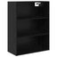 Highboard med skuffe Sort eg 69,5 x 34 x 180 cm Konstrueret træ