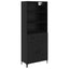 Highboard med skuffe Sort eg 69,5 x 34 x 180 cm Konstrueret træ