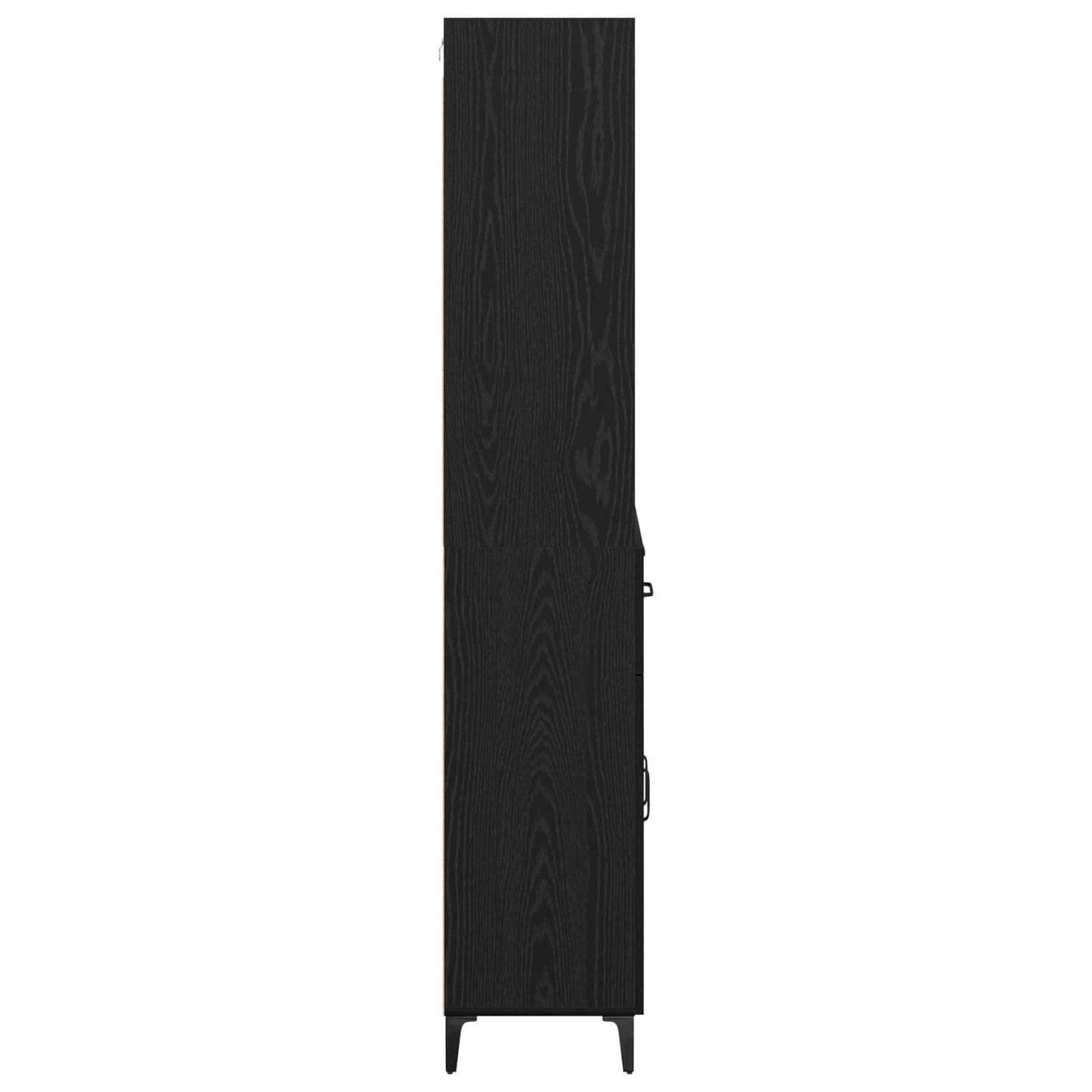 Highboard med skuffe Sort eg 69,5 x 34 x 180 cm Konstrueret træ
