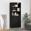 Highboard med skuffe Sort eg 69,5 x 34 x 180 cm Konstrueret træ