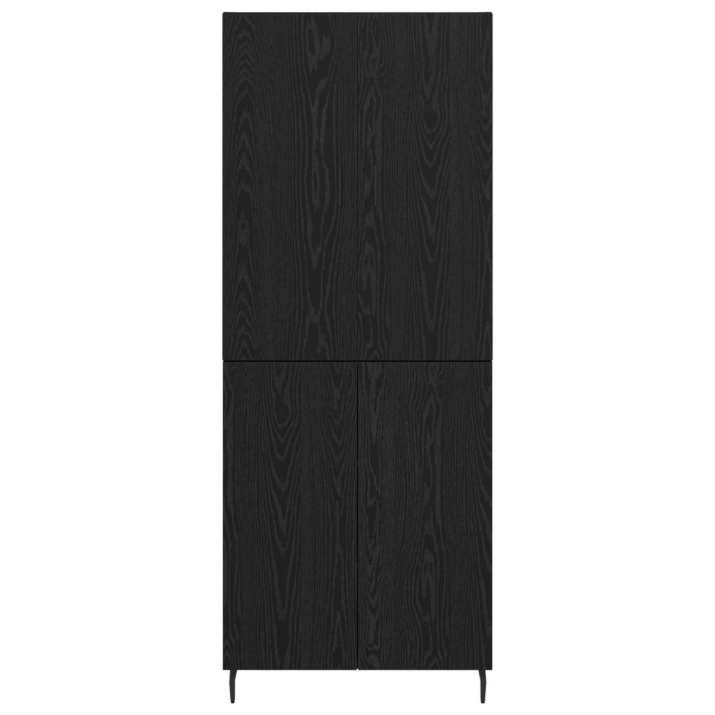 Highboard 2 pcs Sort eg Ingeniørtræ og glas