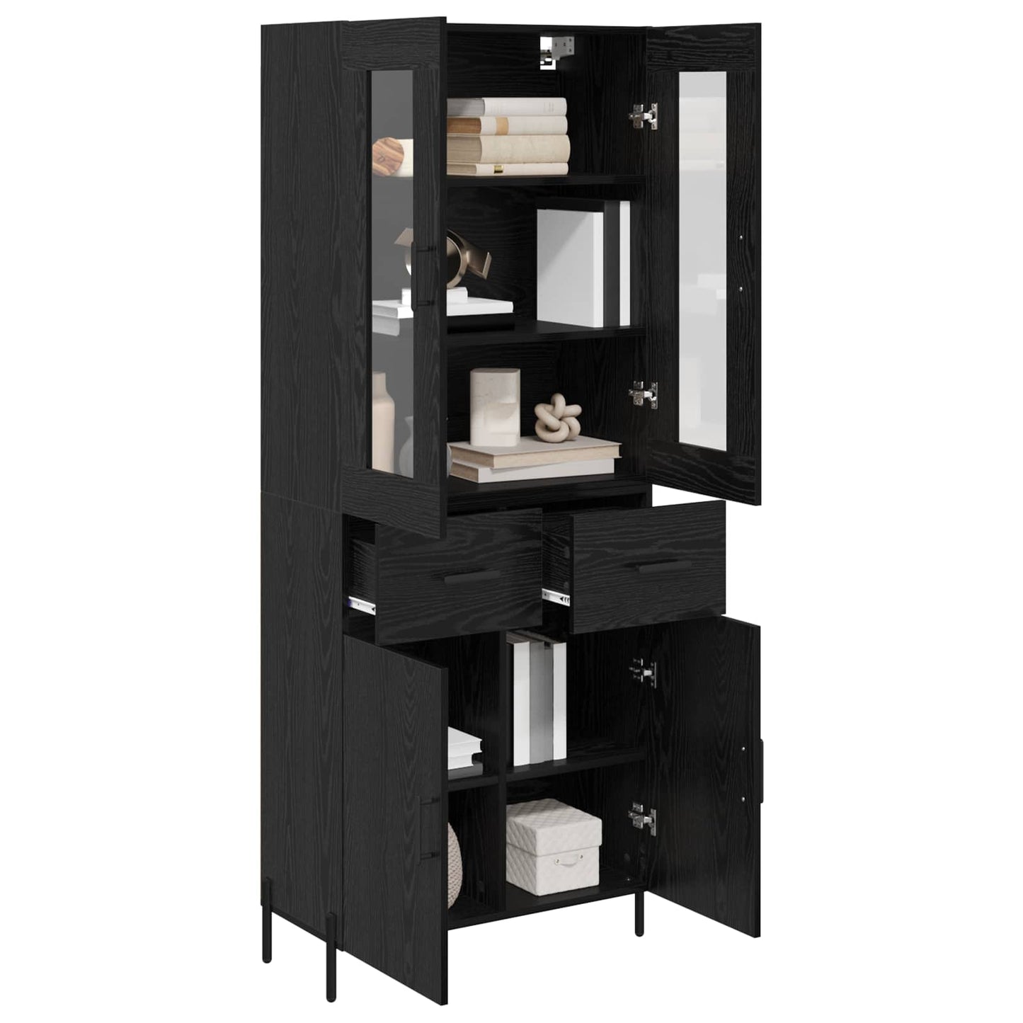 Highboard Sort eg 69,5 x 34 x 180 cm Konstrueret træ