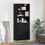 Highboard med skuffe 2 pcs Sort eg Konstrueret træ