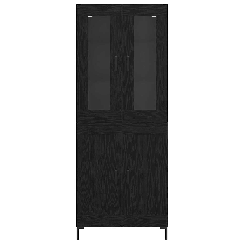 Highboard 2 pcs Sort eg Konstrueret træ