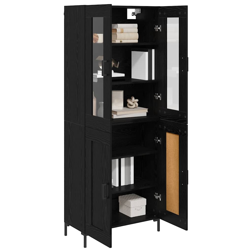 Highboard 2 pcs Sort eg Konstrueret træ