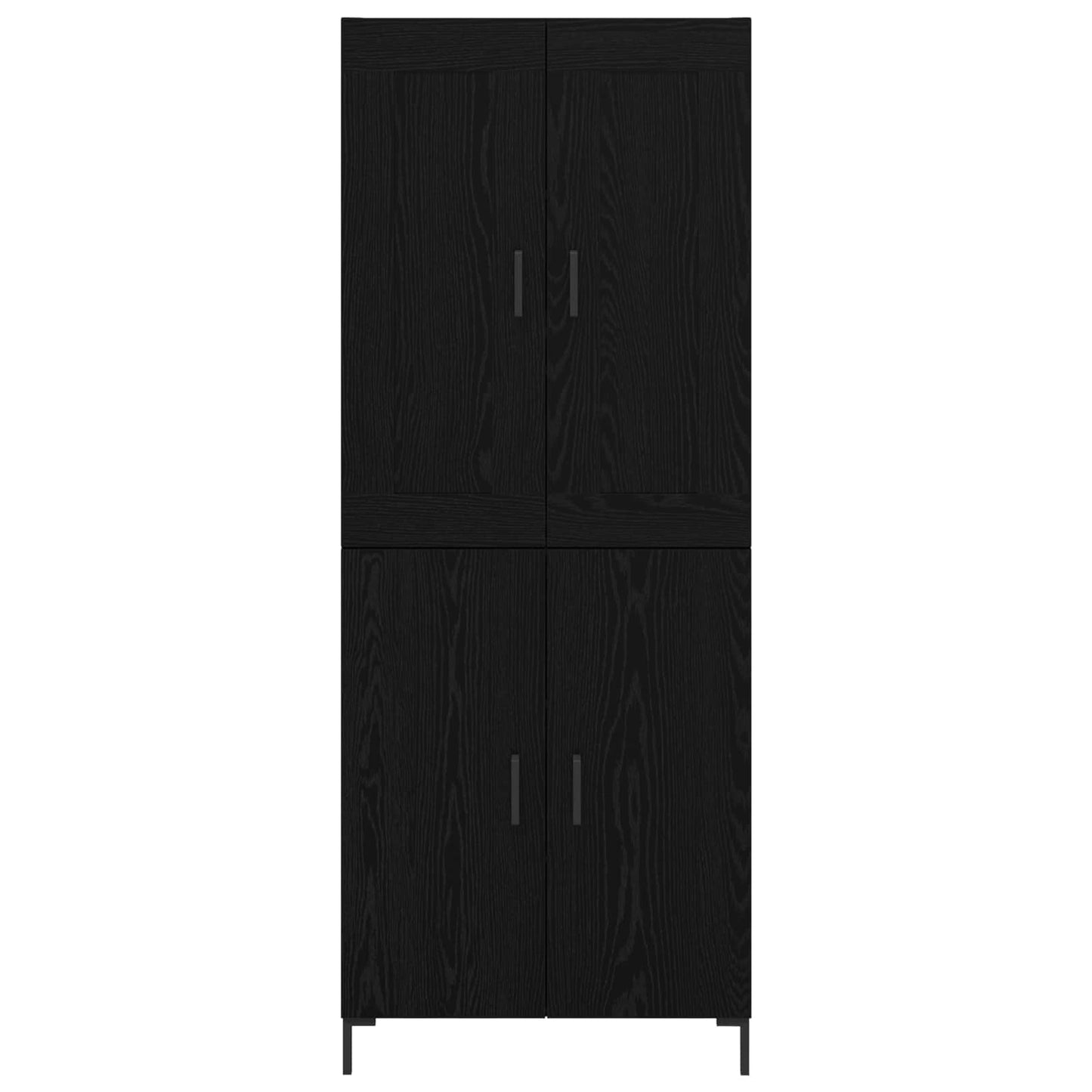 Highboard 2 pcs Sort eg Konstrueret træ