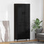 Highboard med skuffe 2 pcs Sort eg Konstrueret træ