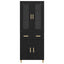 Highboard med skuffe Sort eg 69,5 x 34 x 180 cm Konstrueret træ