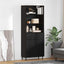 Highboard Sort eg 69,5 x 34 x 180 cm Ingeniørtræ og glas