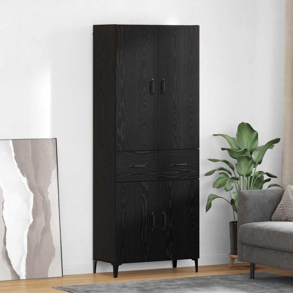Highboard Sort eg 69,5 x 34 x 180 cm Konstrueret træ