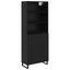 Highboard med skuffe 2 pcs Sort eg Konstrueret træ
