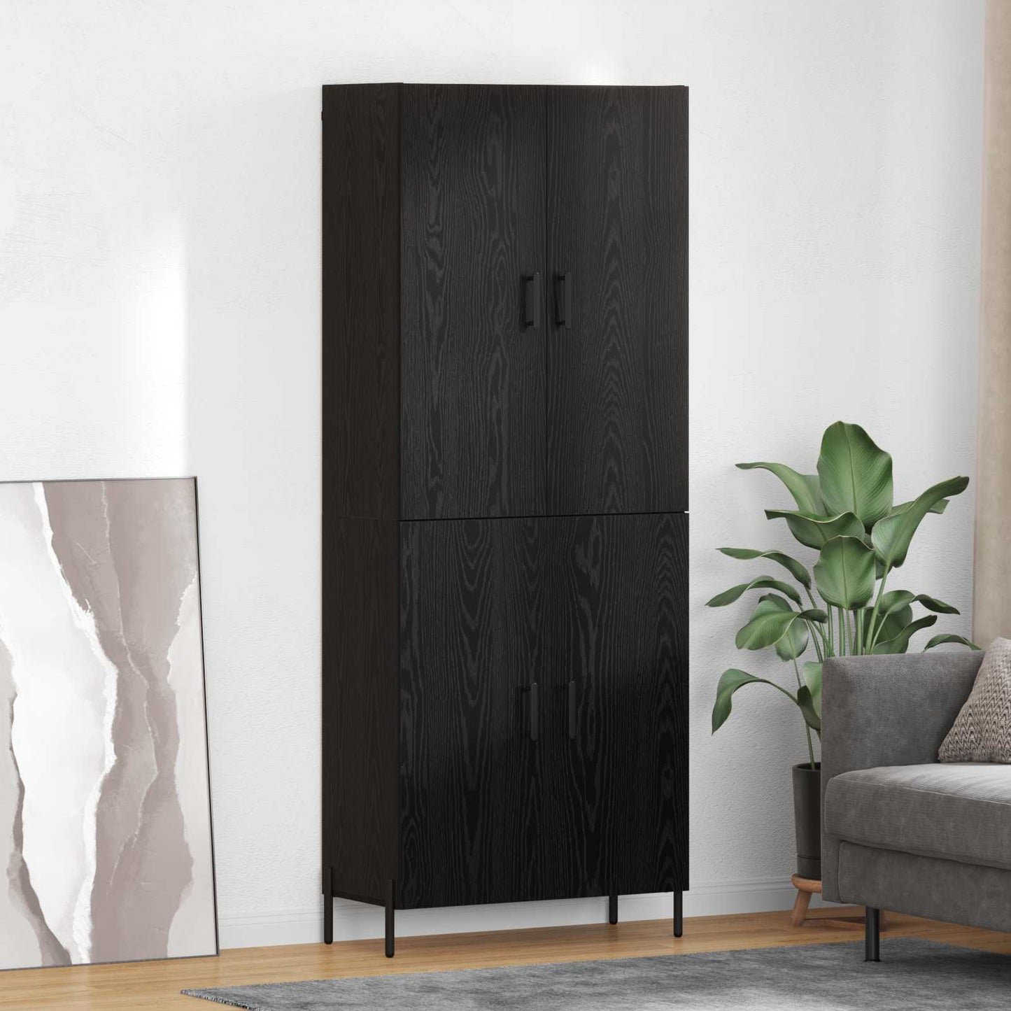 Highboard Sort eg 69,5 x 34 x 180 cm Konstrueret træ