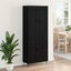 Highboard med skuffe Sort eg 69,5 x 34 x 180 cm Konstrueret træ