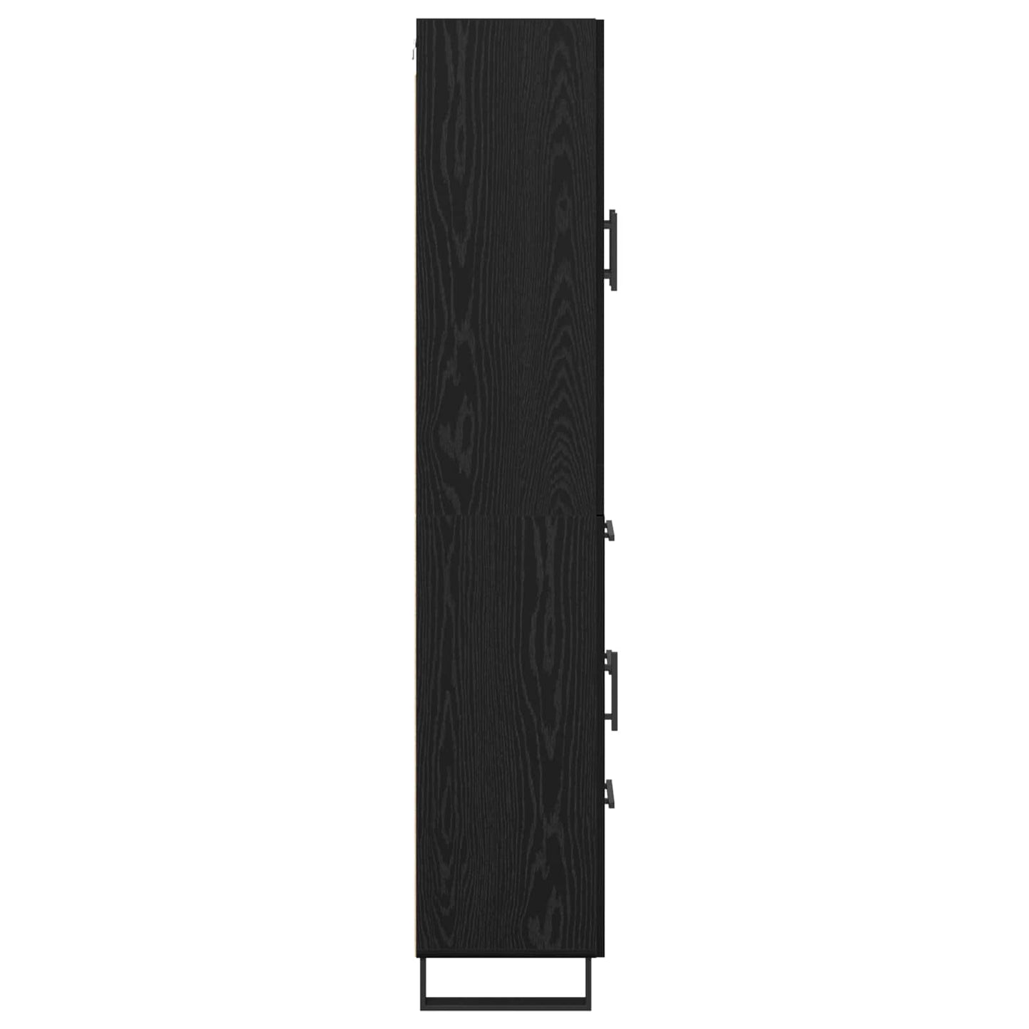 Highboard med skuffe 2 pcs Sort eg Ingeniørtræ og glas