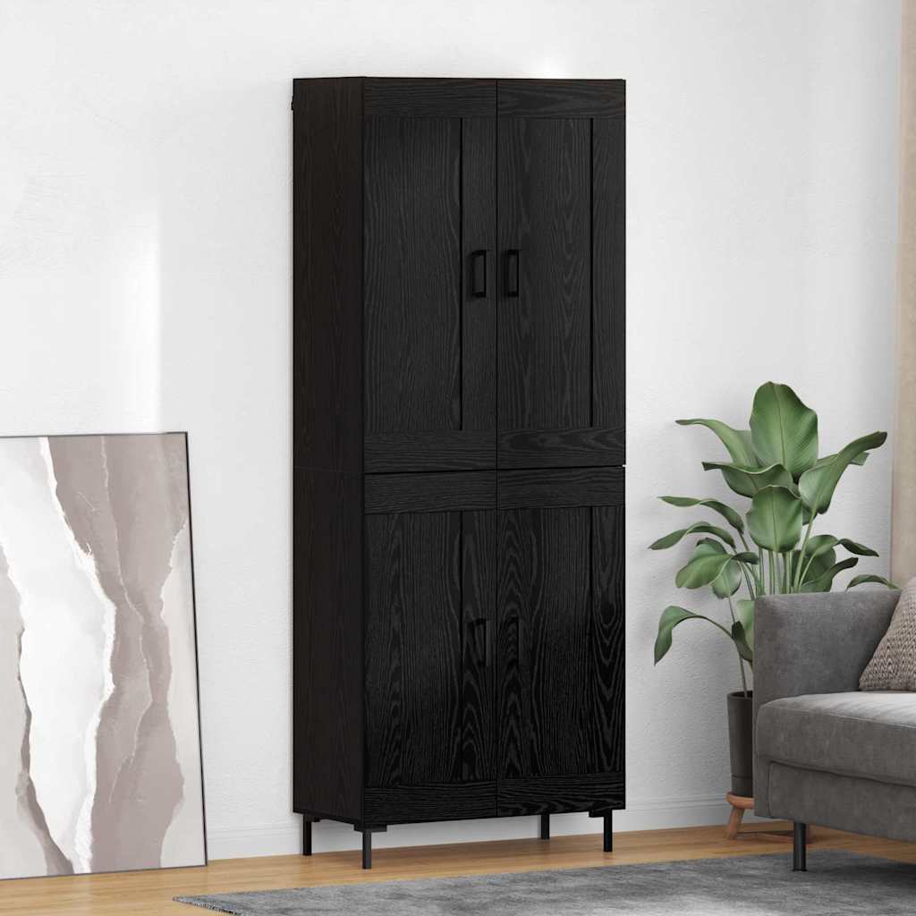 Highboard 2 pcs Sort eg Konstrueret træ