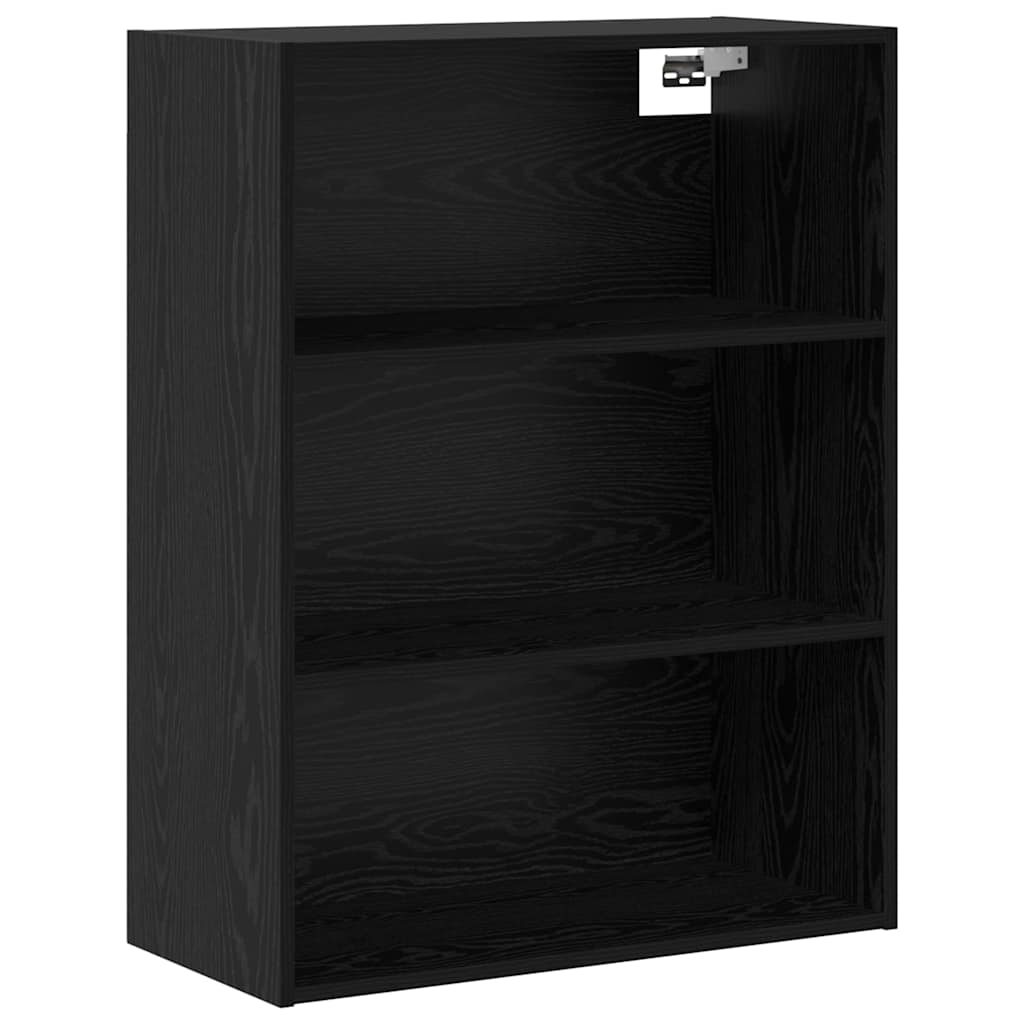 Highboard Sort eg 69,5 x 34 x 180 cm Ingeniørtræ og glas