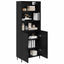 Highboard Sort eg 69,5 x 34 x 180 cm Ingeniørtræ og glas