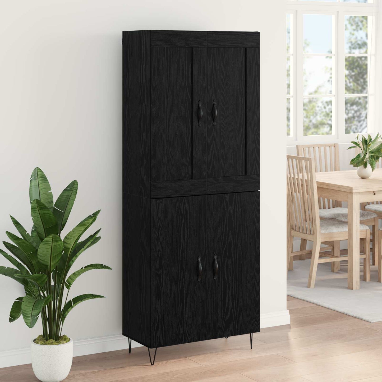 Highboard Sort eg 69,5 x 34 x 180 cm Konstrueret træ