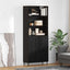 Highboard Sort eg 69,5 x 34 x 180 cm Ingeniørtræ og glas