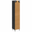 Highboard med skuffe Sort eg 34,5 x 34 x 180 cm Konstrueret træ