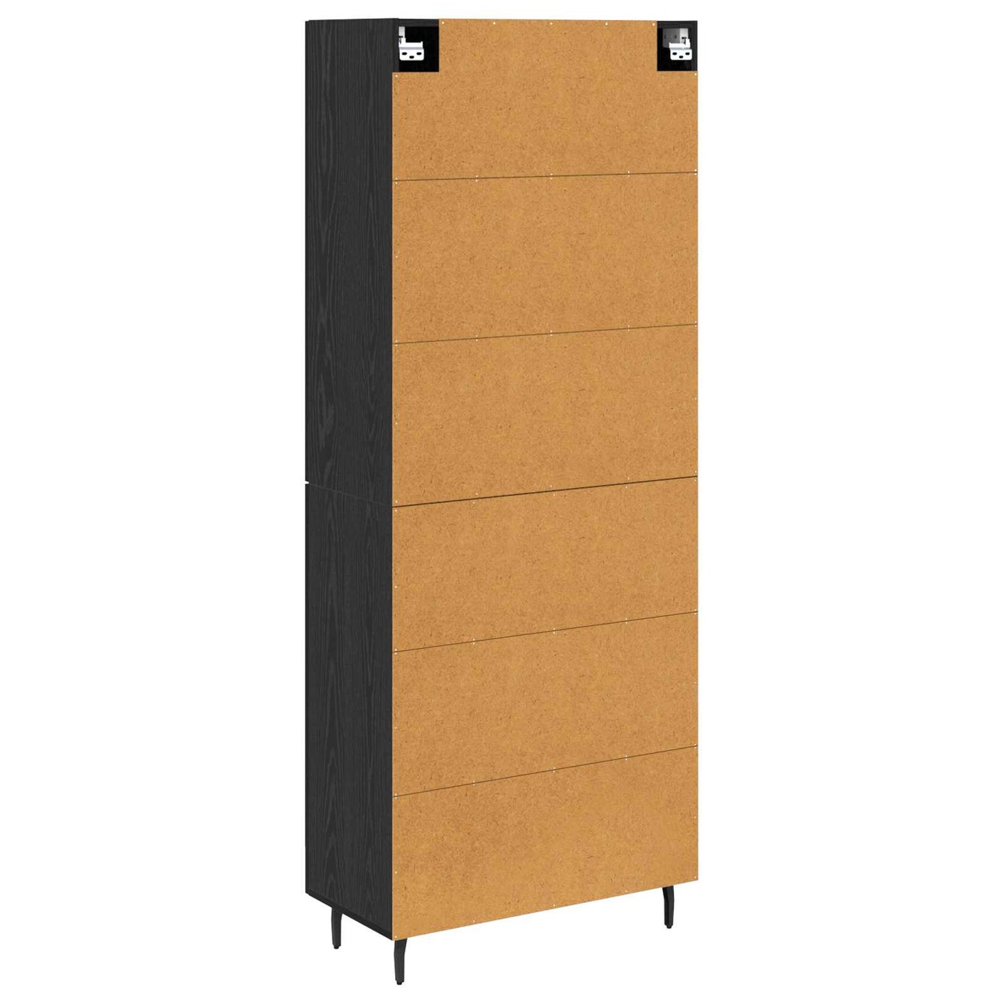 Highboard 2 pcs Sort eg Ingeniørtræ og glas