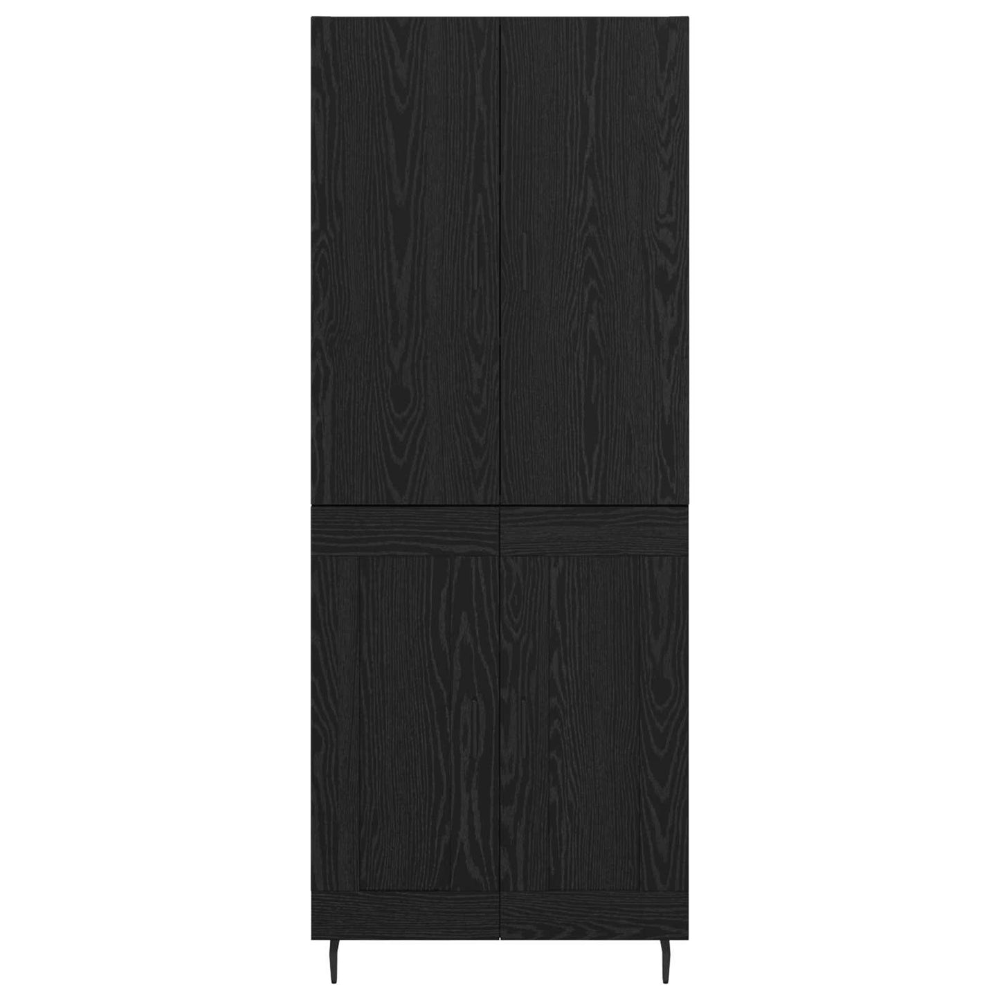 Highboard 2 pcs Sort eg Ingeniørtræ og glas