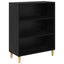 Highboard Sort eg 69,5 x 34 x 180 cm Ingeniørtræ og glas