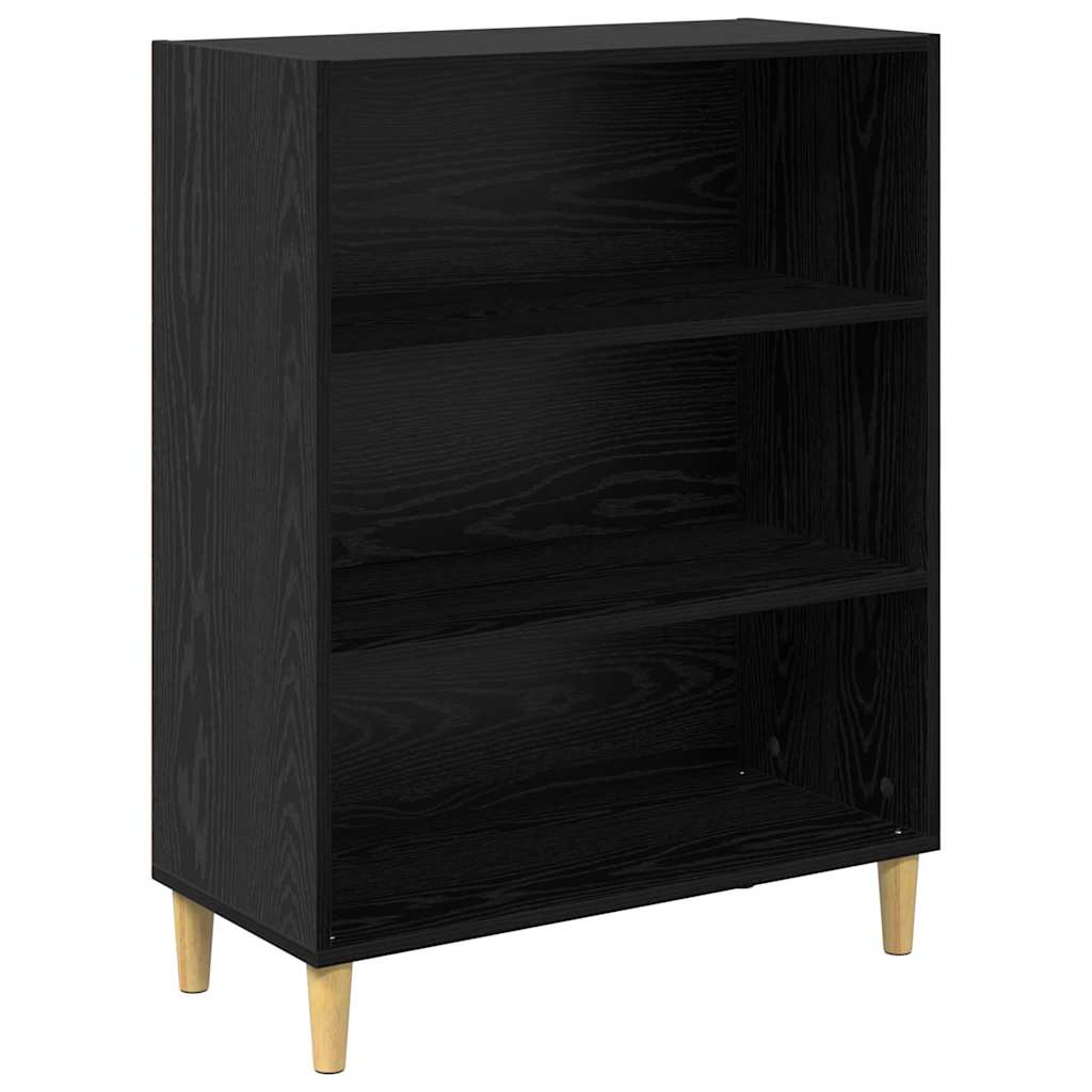 Highboard Sort eg 69,5 x 34 x 180 cm Ingeniørtræ og glas