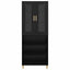 Highboard Sort eg 69,5 x 34 x 180 cm Ingeniørtræ og glas