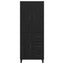 Highboard 2 pcs Sort eg 69,5 x 34 x 180 cm Ingeniørtræ og glas