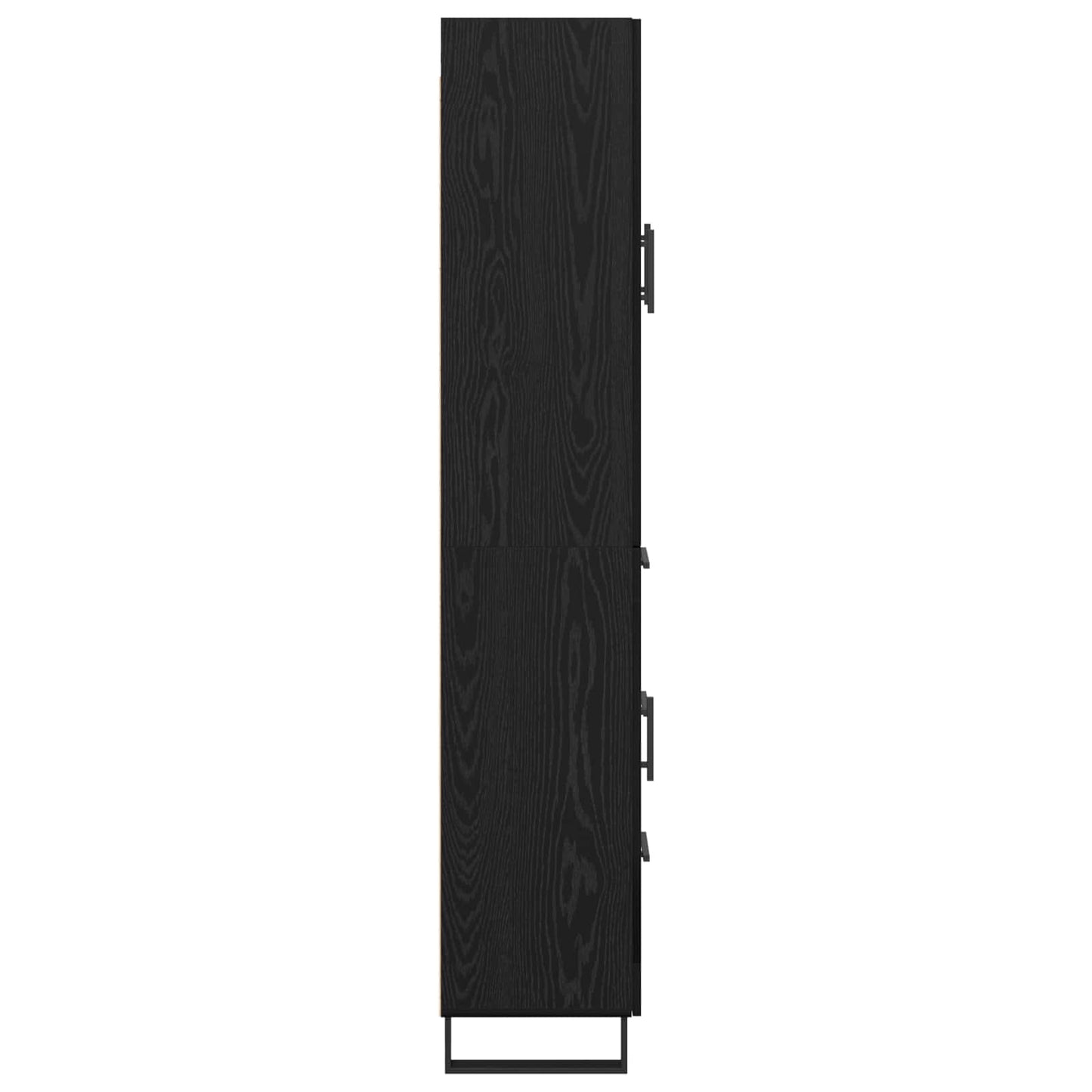 Highboard 2 pcs Sort eg 69,5 x 34 x 180 cm Ingeniørtræ og glas