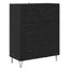 Highboard med skuffe 2 pcs Sort eg Konstrueret træ